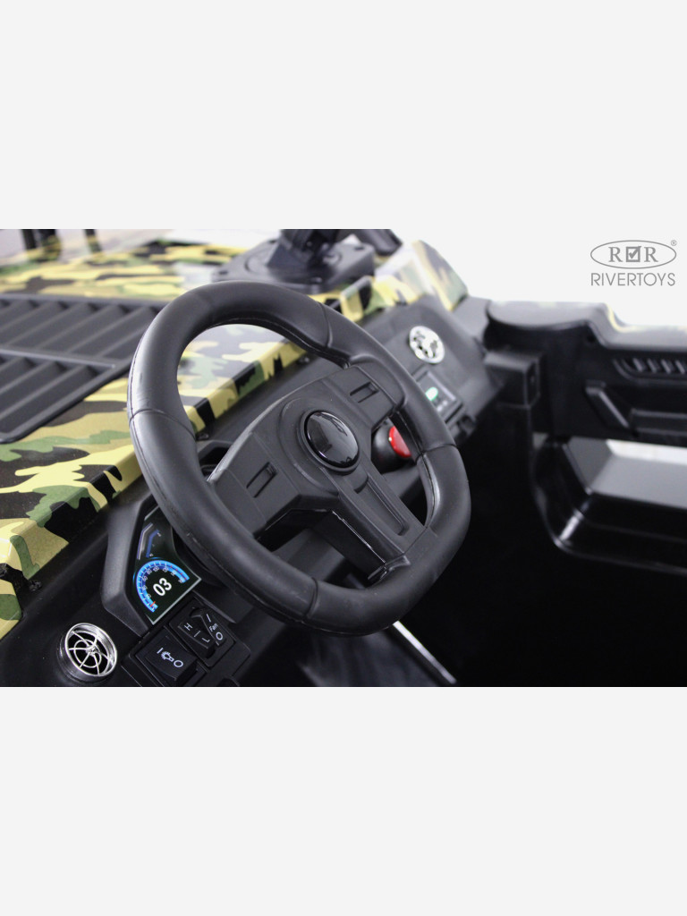 Детский электромобиль RIVERTOYS A505AA-LUX зеленый камуфляж