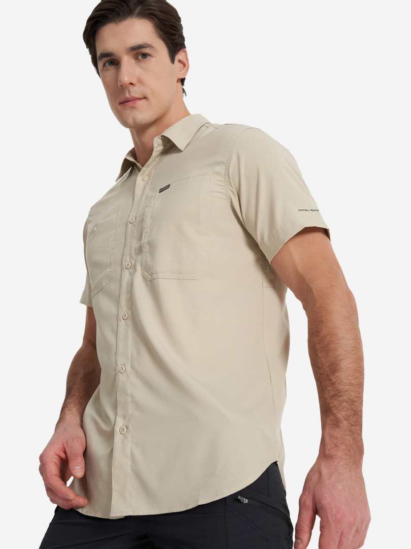 фото Рубашка с коротким рукавом мужская columbia silver ridge utility lite short sleeve, бежевый