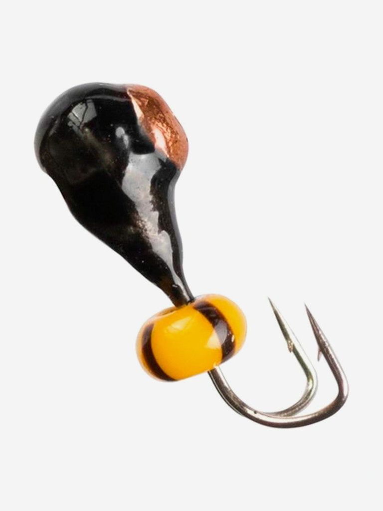 Мормышка Helios вольфрамовая Капля с отверстием коза с коронкой + бисер 3мм 0,45г Cu (MW-K1230W-Cu), 10 штук в упаковке