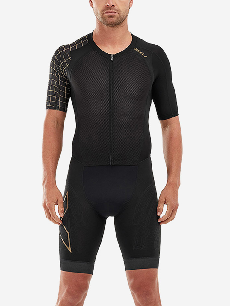 Мужской Компрессионный Костюм Для Триатлона 2XU Compression Full Zip Sleeved Trisuit