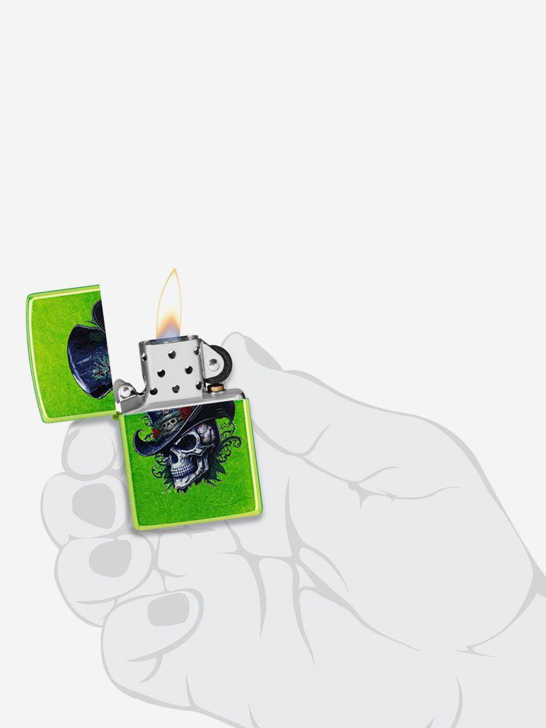 Зажигалка бензиновая ветроустойчивая Zippo Steampunk Skeleton Lurid