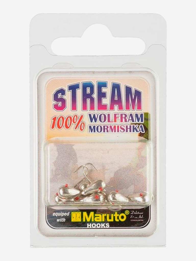 Мормышка Helios вольфрамовая Капля спорт с отверстием 4мм 1г Sil с кембриком (MW-3740C-Sil), 10 штук в упаковке