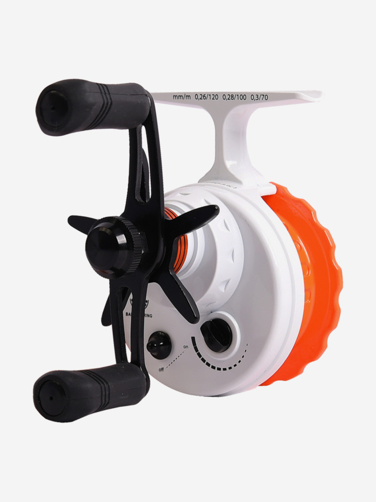 Катушка инерционная (зимняя) Black Side ICE ZEAL (4+1 подш.), оранжевая, для зимней рыбалки под удочку и спиннинг на судака, окуня и другую рыбу