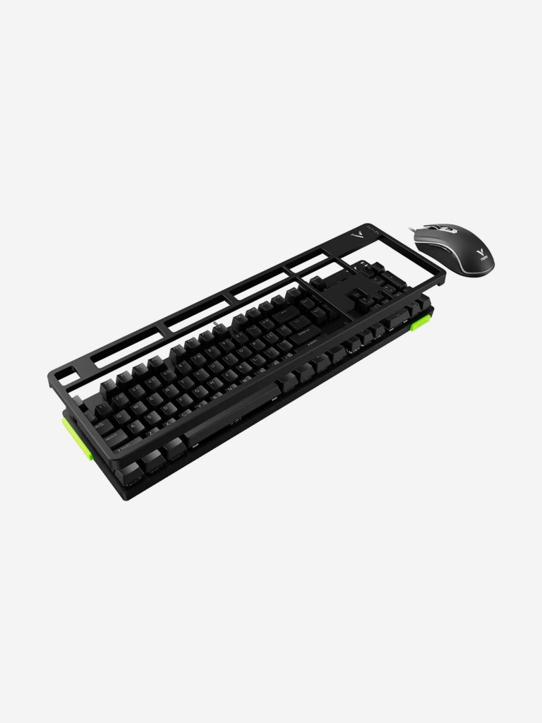 RAPOO Игровая механическая клавиатура+мышь проводная V185S, цвет - черный (13313)