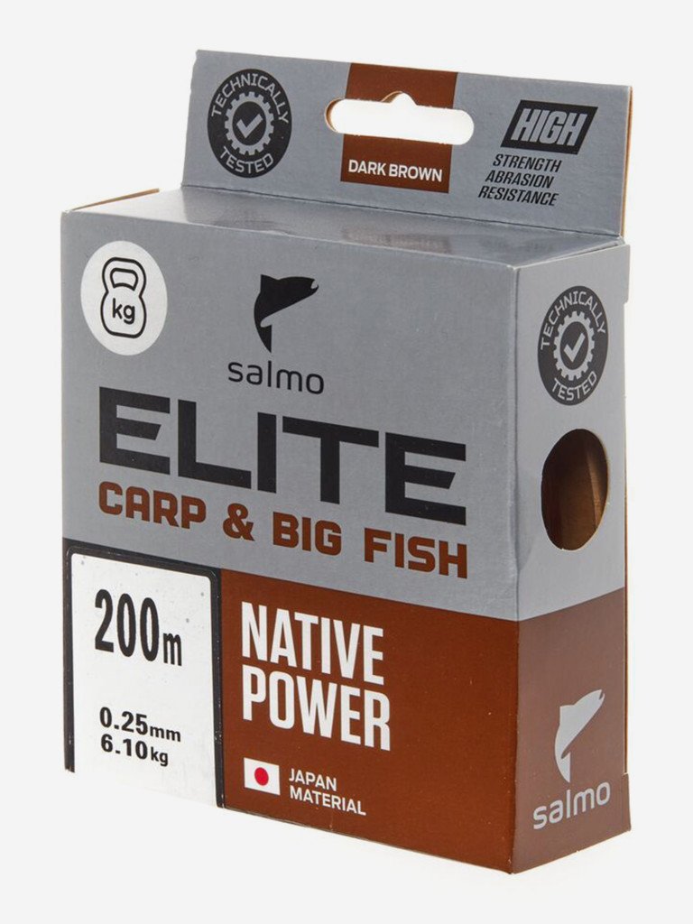 Леска рыболовная Salmo Elite CARP & BIG FISH монофильная на крупную рыбу длина 200 м, диаметр 0,25 мм
