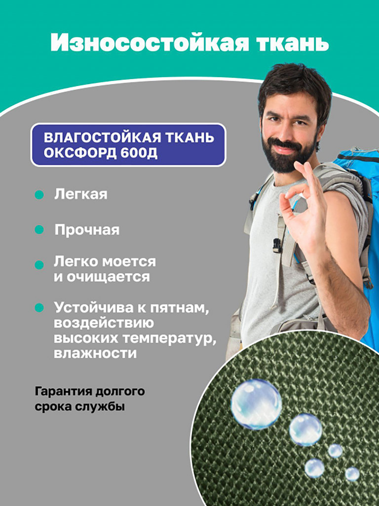 Органайзер вентилируемый для складного стола для кемпинга 120x60, болотно-черный