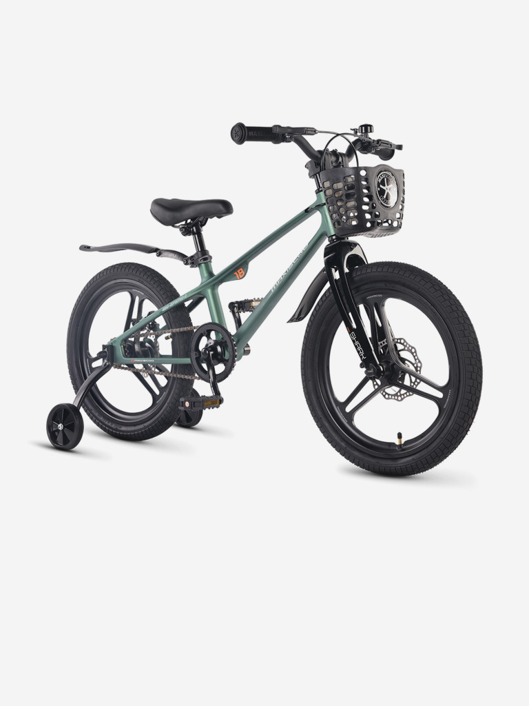 Велосипед Детский Maxiscoo Shark pro 18'' Зеленый Матовый (2026)
