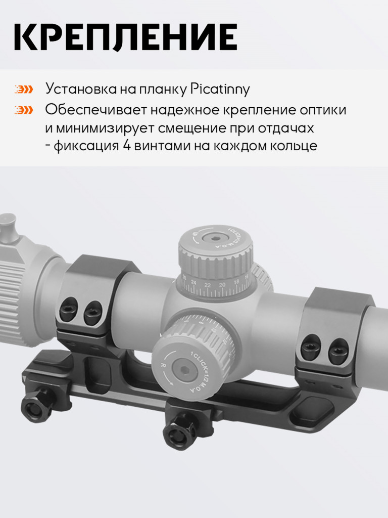 Кольца для прицела 30 мм Vector Optics AR Mount с наклоном 20MOA