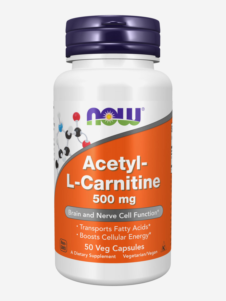 NOW "Ацетил L-Карнитин 500мг" 792мг 50капс