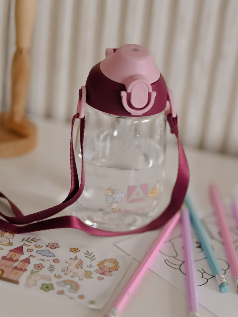 Бутылочка детская питьевая Арктика, тритановая (для напитков), 480 мл, с трубочкой, вишня