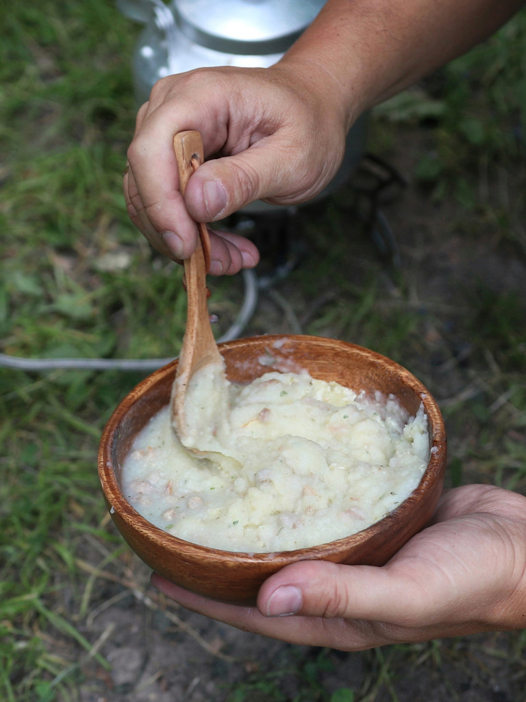 Картофельное пюре с мясом, жареным луком и сливками (блюдо быстрого приготовления), 3 упак. по 60г.