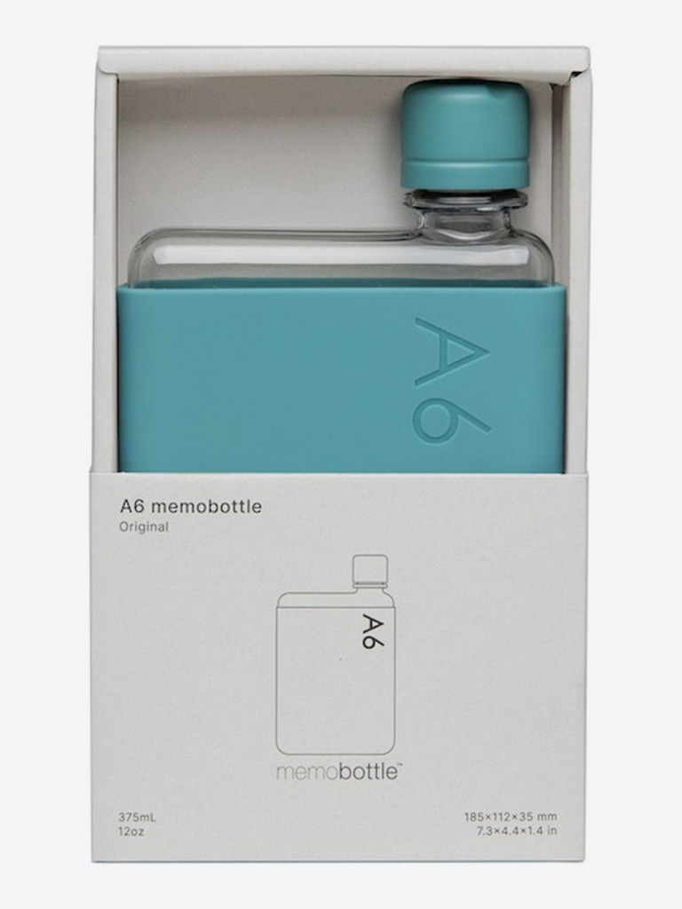 Бутылка с силиконовым чехлом Memobottle A6, голубой