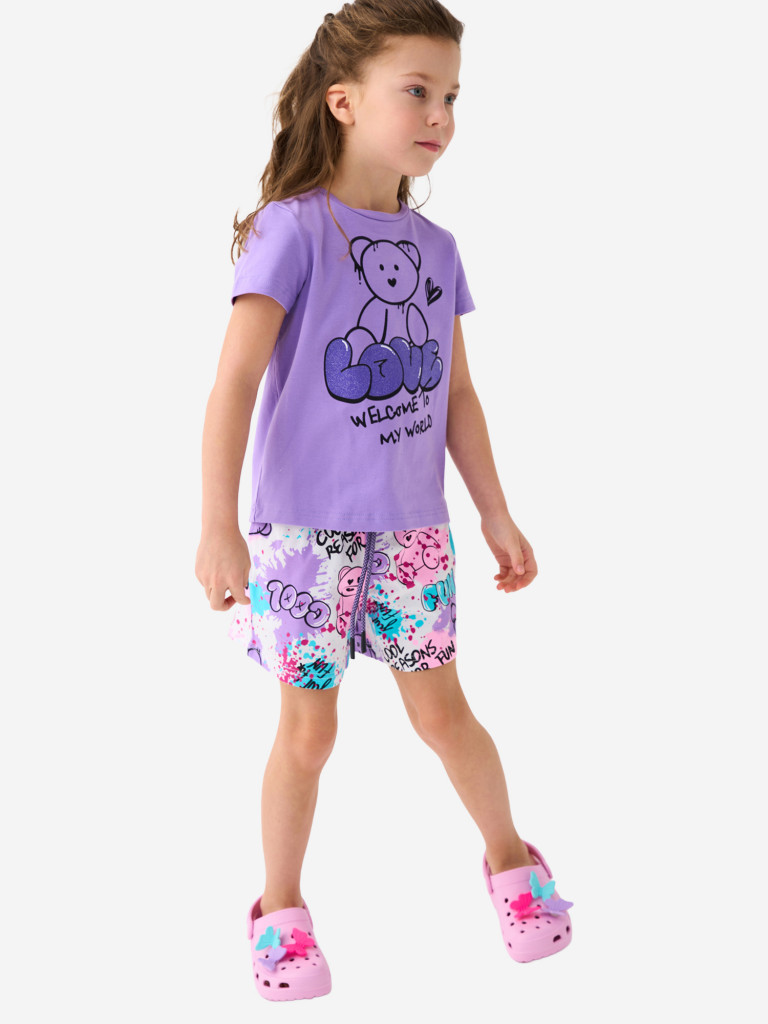 Комплект для девочек: футболка, шорты PlayToday