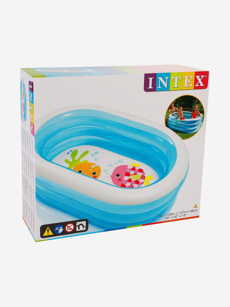 Бассейн надувной детский Intex 57482NP "Веселый дельфинчик" (163х107х46см) 3+