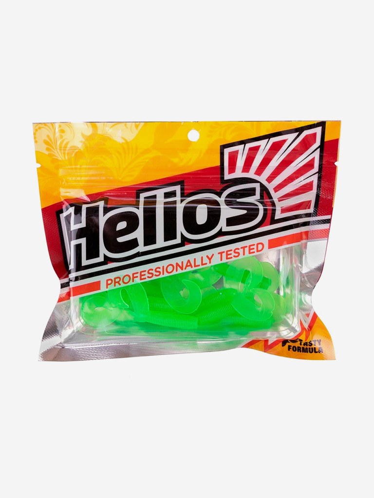 Мягкая приманка Helios Credo Double Tail, 2,95" / 7,5 см, Electric green, 7 штук (HS-12-007)