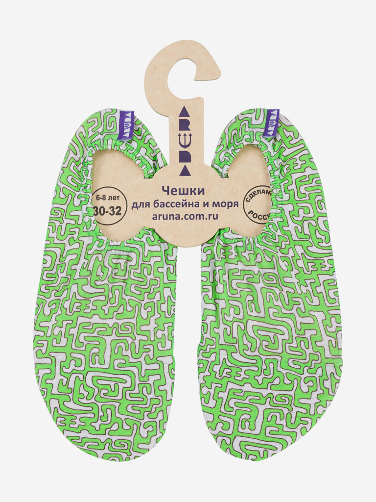 Аквашузы, аквасоки, чешки с антискользящей подошвой для бассейна, моря,  пляжа, детского сада, занятия спортом ARUNA Белый/салатовый цвет — купить  за 590 руб. со скидкой 31 %, отзывы в интернет-магазине Спортмастер
