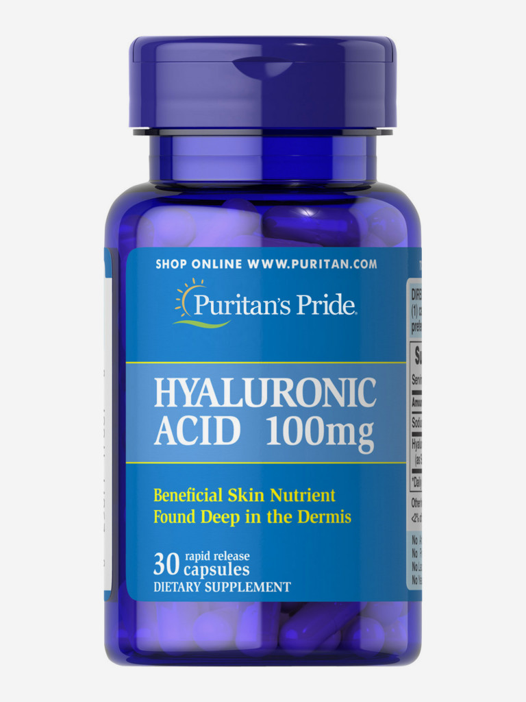 Гиалуроновая кислота Puritan's Pride Hyaluronic Acid 100 mg, 30 капсул