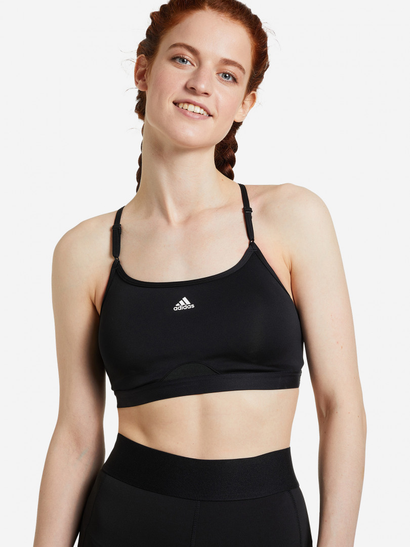 Спортивный топ бра adidas Aeroreact Training Light-Support 25987190299 Черный, размер 85A, C,80D, DD, фото 1