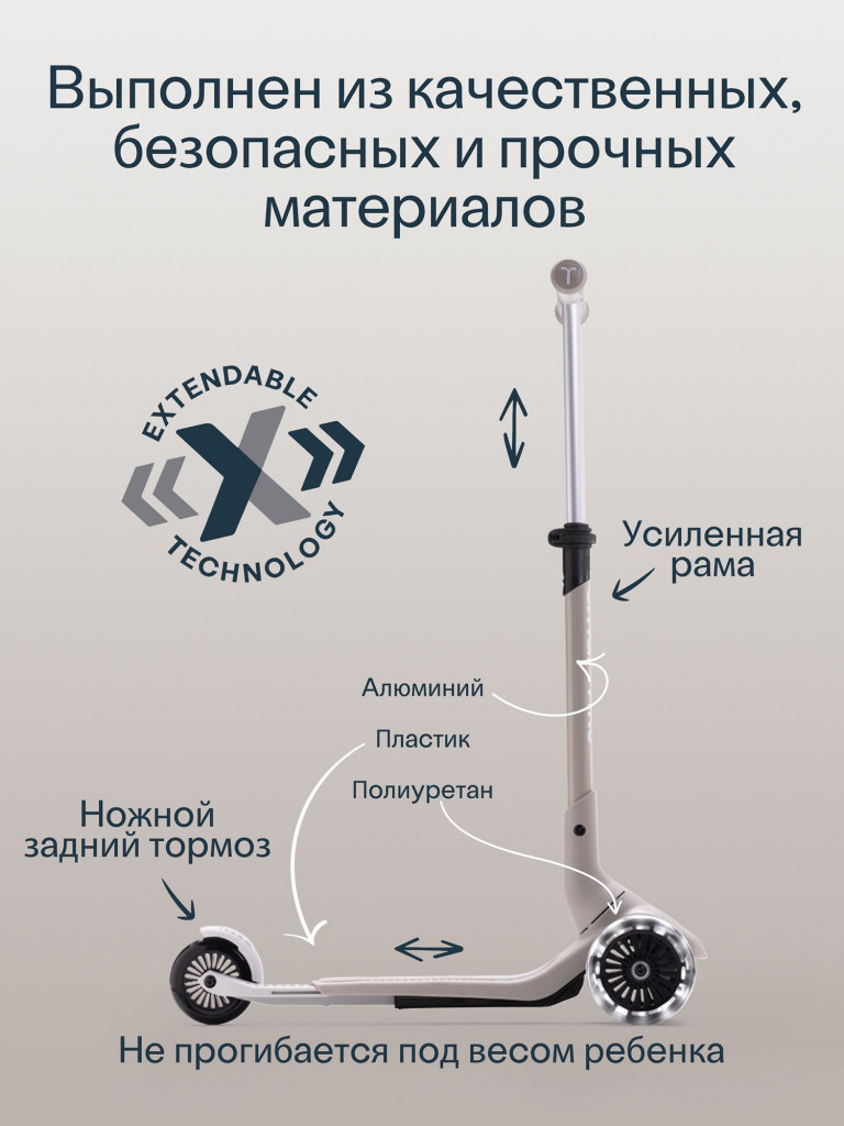 Самокат трехколесный детский SmarTrike Xtend Mini+ , складной, растущий, для детей от 2 до 9 лет