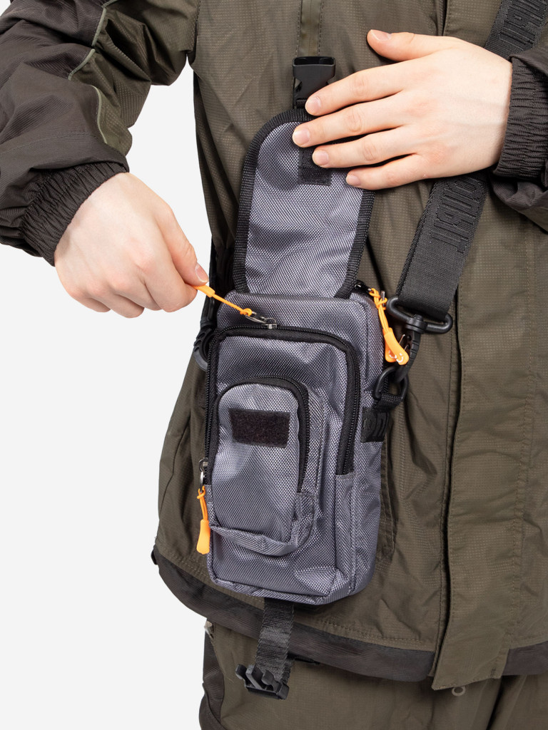 Сумка рыболовная Следопыт Street Fishing MultiLock V-Pouch, 22х12,5х8 см, цвет серый.