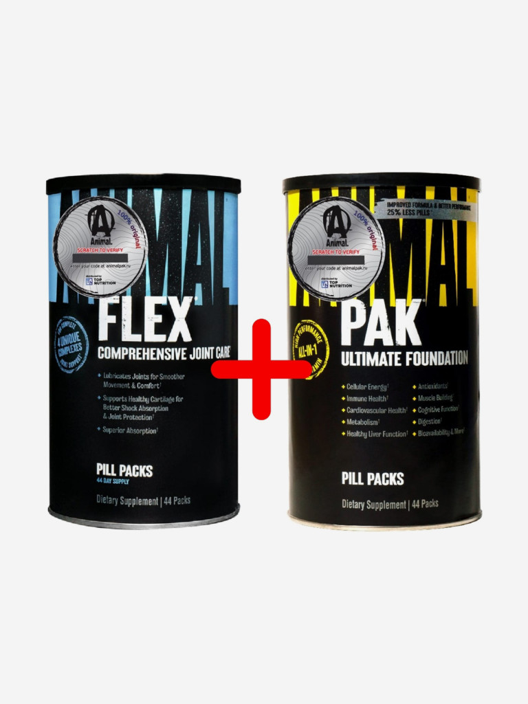 Набор спортивного питания Animal Pak 44 + Animal Flex 44 / энимал пак и энимал флекс, витамины комплекс