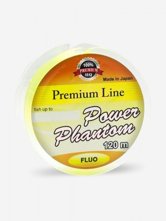 Леска монофильная для рыбалки Power Phantom Premium Line FLUO YELLOW 120m 0,35mm
