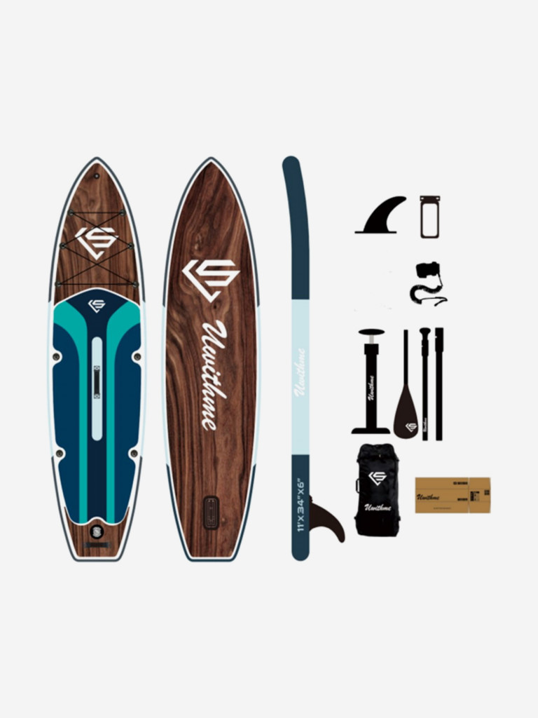 SUP-доска Uwithme Dark Wooden 335*86*15,полный комплект
