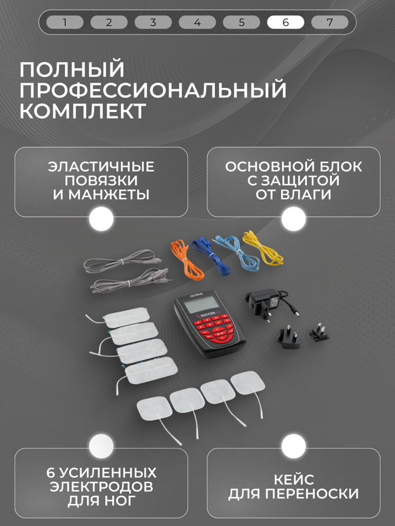 Электрический Миостимулятор для мышц тела, массажер GLOBUS Soccer PRO, 258 программ