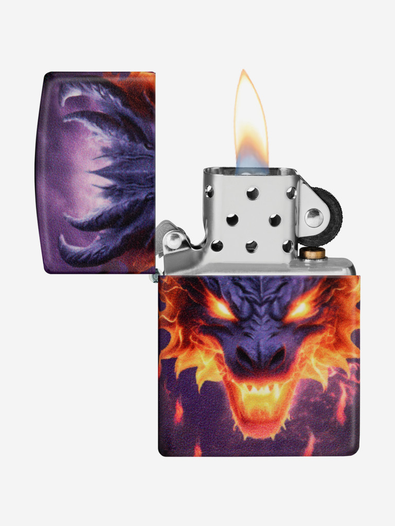 Зажигалка бензиновая ветроустойчивая Zippo Glowing Dragon Glow In The Dark Green