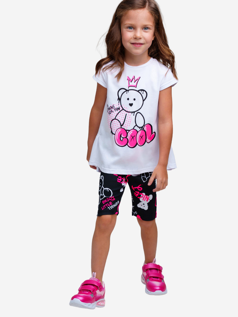 Комплект для девочек: легинсы укороченные, футболка PlayToday