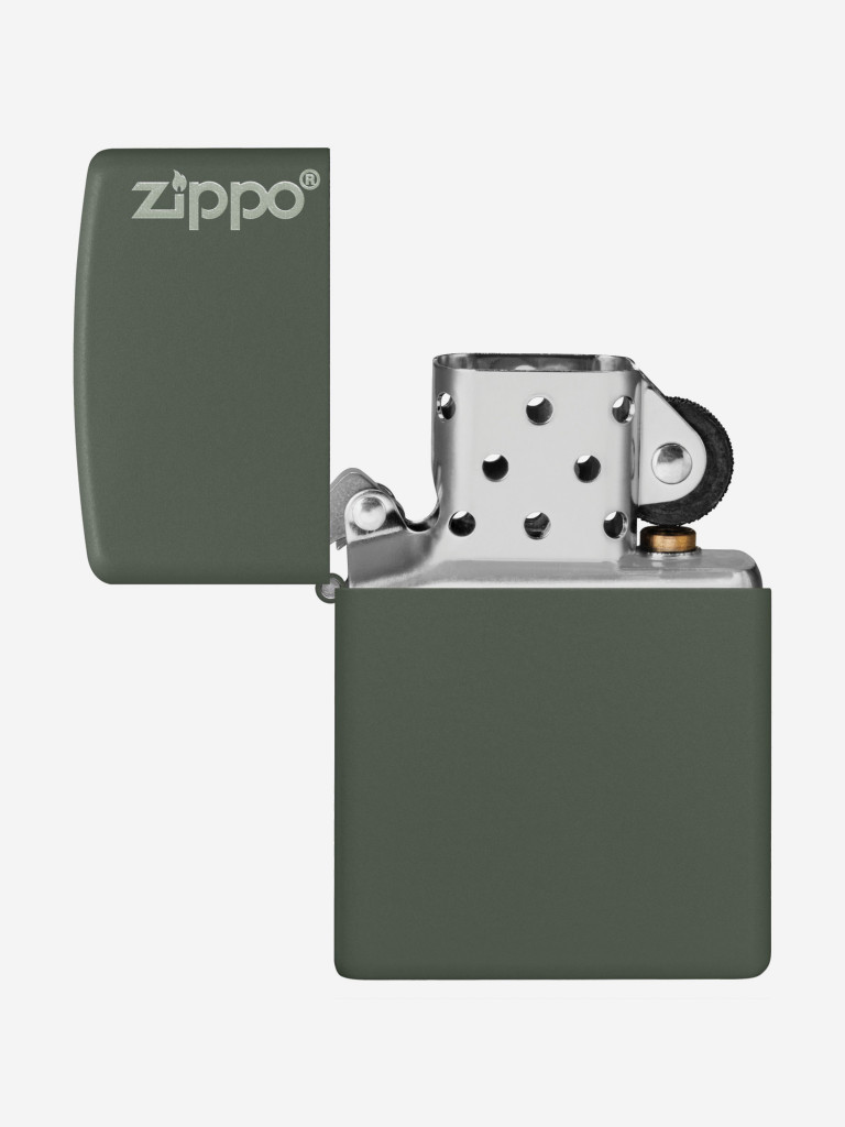 Зажигалка бензиновая ZIPPO 221ZL Classic Logo Green Matte