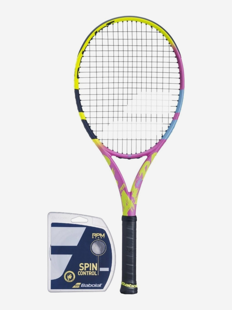 Ракетка для большого тенниса Babolat Pure Aero Rafa Origin (2023), желтый /розовый (371), 2