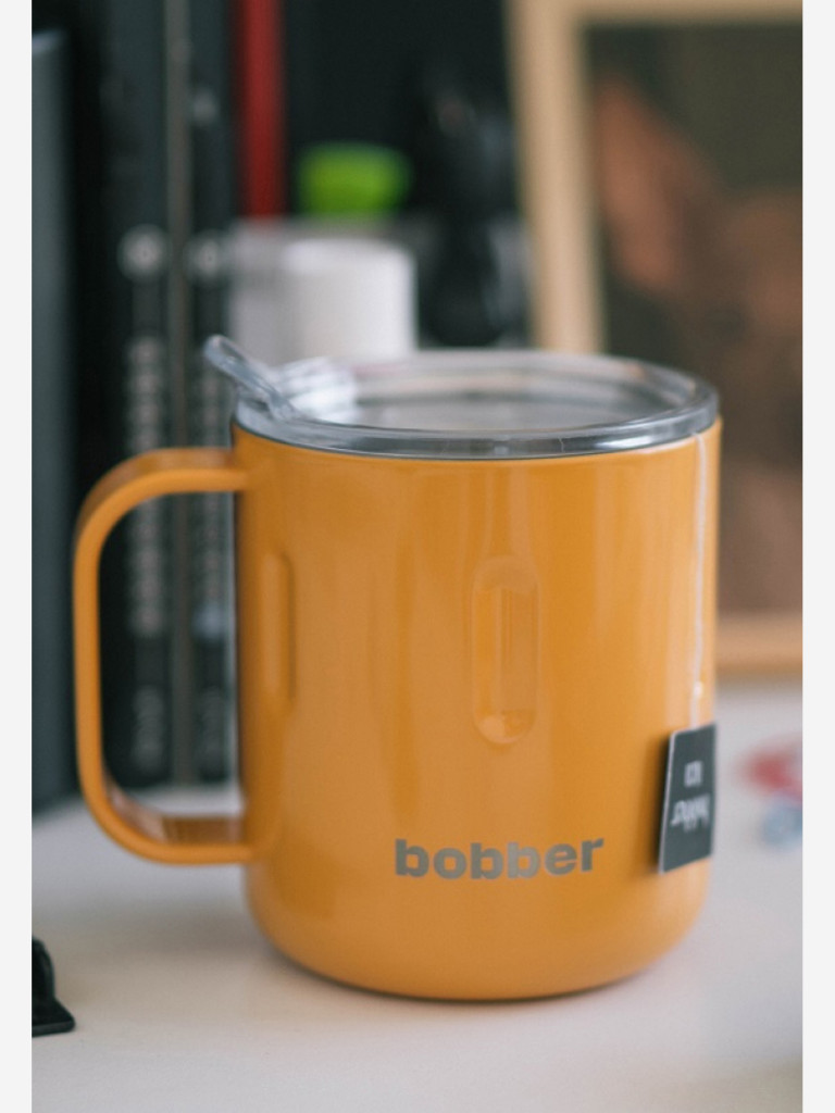 Вакуумная стальная термокружка с крышкой Bobber Mug 300 мл оранжевый тепло до 2 часов