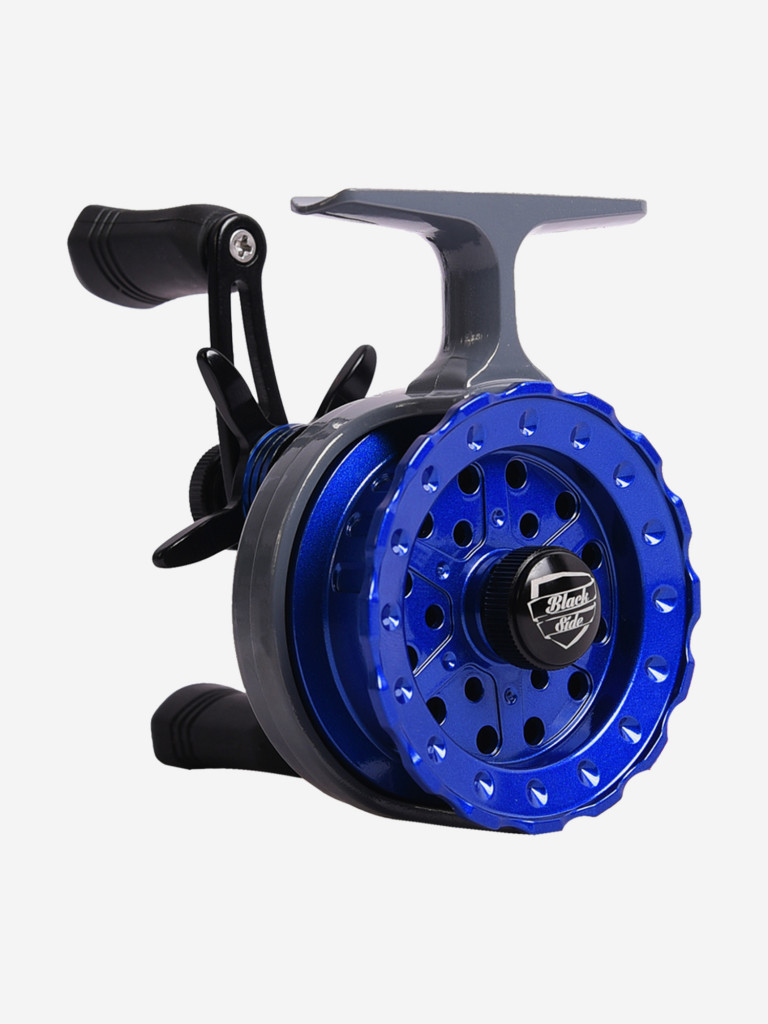 Катушка инерционная (зимняя) Black Side ICE ZEAL (4+1 подш.), синяя, для зимней рыбалки под удочку и спиннинг на судака, окуня и другую рыбу