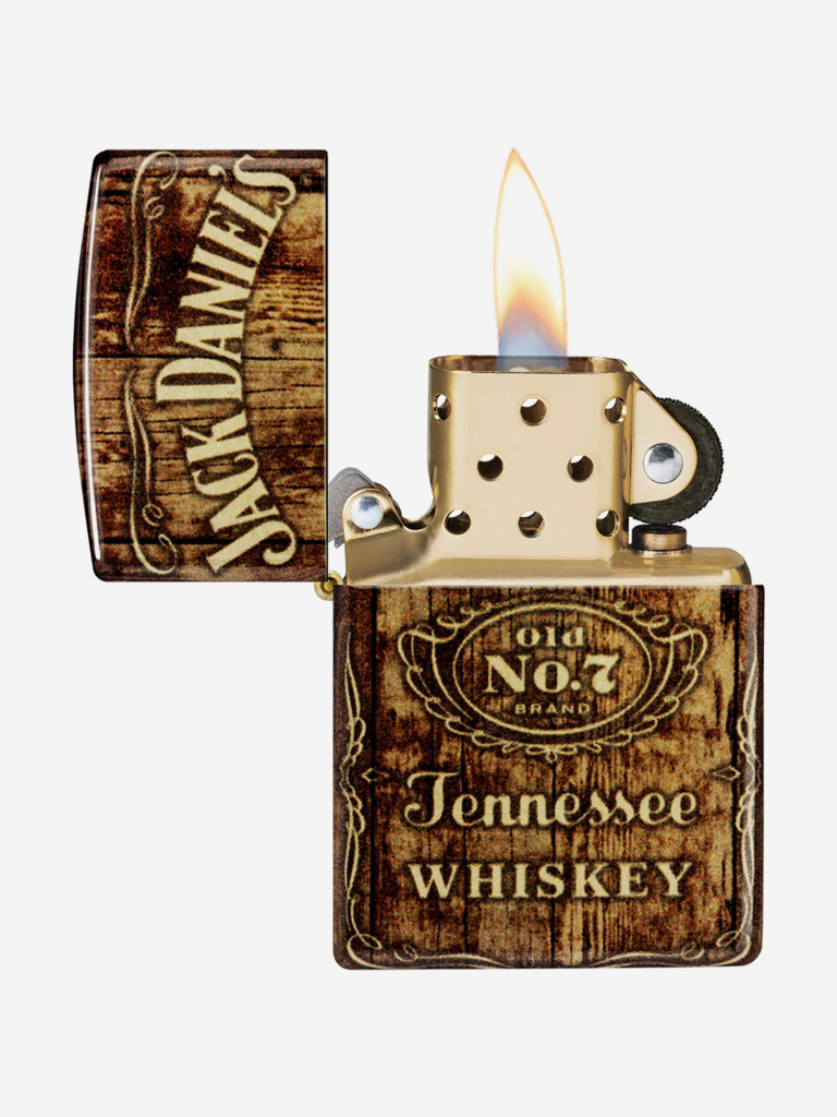 Зажигалка бензиновая ветроустойчивая Zippo Jack Daniel's 540 Tumbled Brass