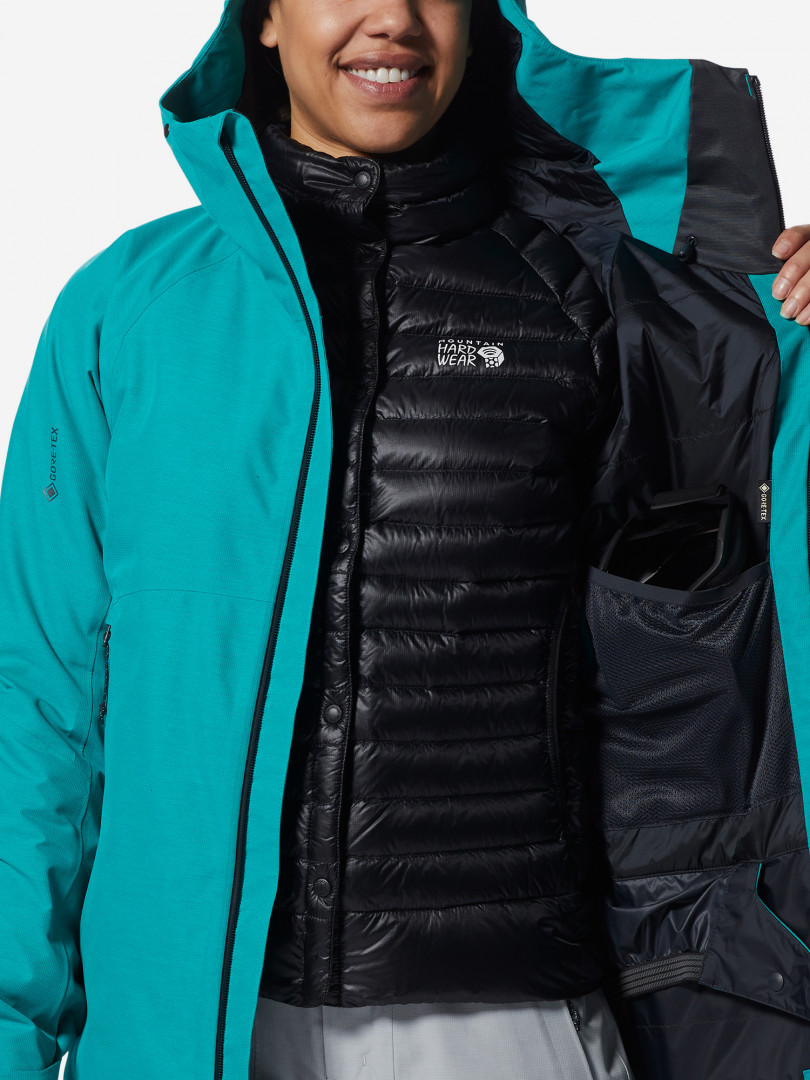 фото Куртка утепленная женская mountain hardwear cloud bank gore-tex, зеленый