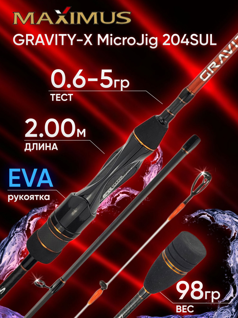 Спиннинг Maximus GRAVITY-X MicroJig 204SUL 2.00м 0.6-5гр