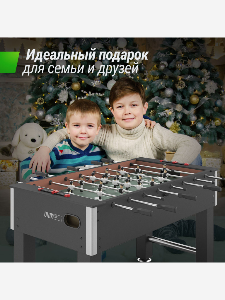 Игровой стол UNIX Line Футбол - Кикер 140х74 cм черный