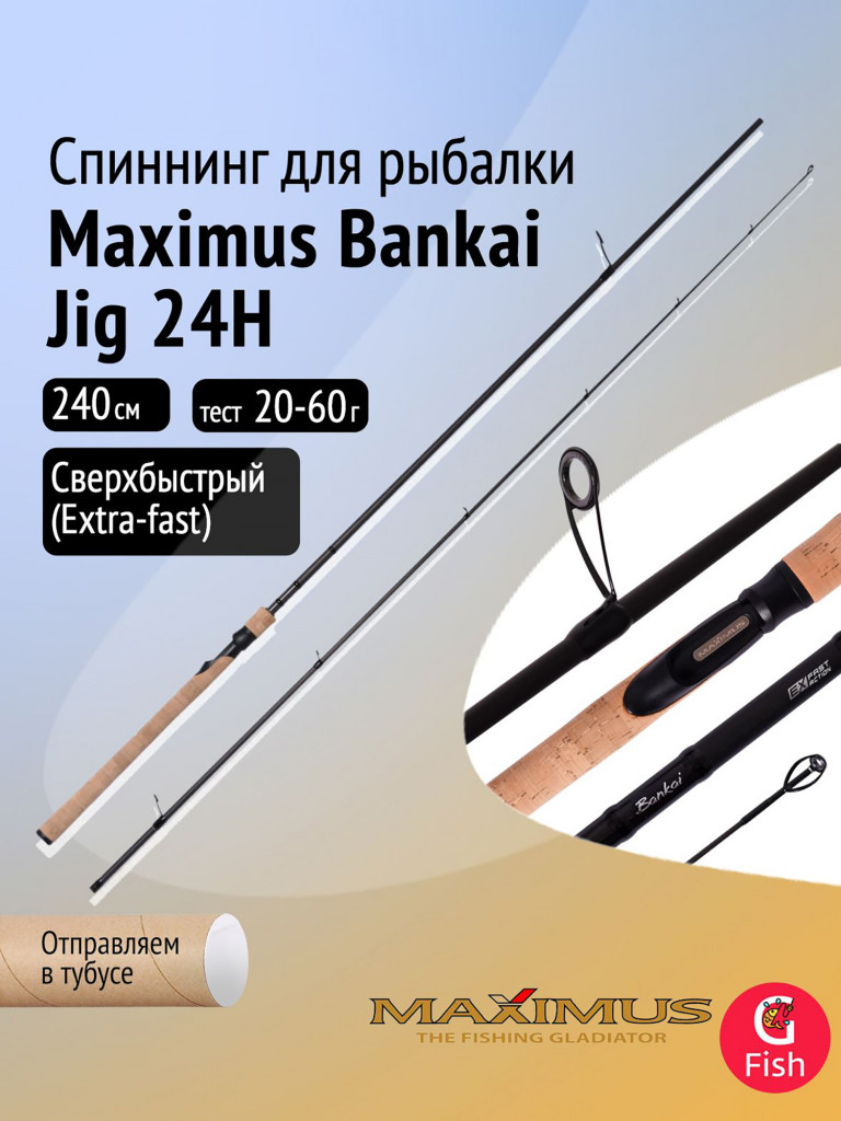 Спиннинг для рыбалки Maximus Bankai Jig 24H, 2,4 м, 20-60 г