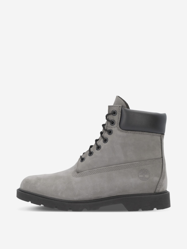 Ботинки утепленные мужские Timberland 6In Basic Boot - Contrast Collar Wp серый цвет — купить за 23999 руб., отзывы в интернет-магазине Спортмастер