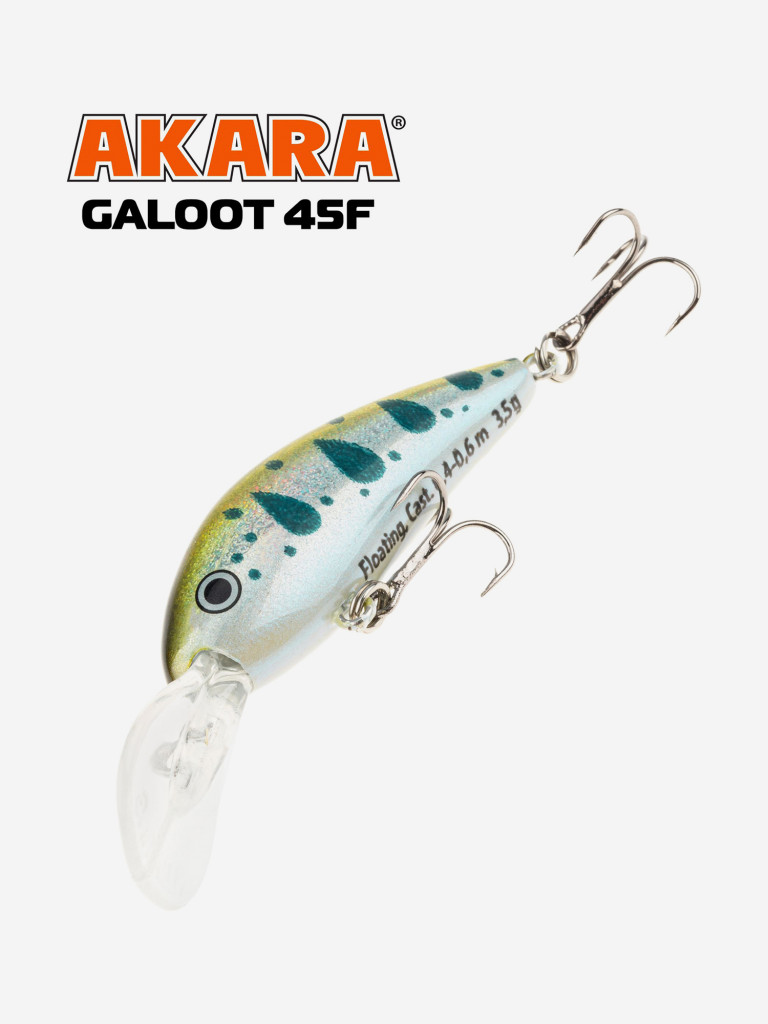 Воблер Akara Galoot плавающий, кренк, на окуня, щуку, голавля 45F 3,5 гр. A156