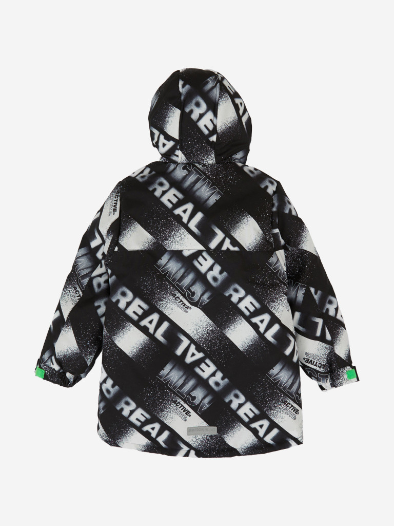 Пальто зимнее непромокаемое с капюшоном и вшитыми бретелями мультицвет для мальчика Button Blue