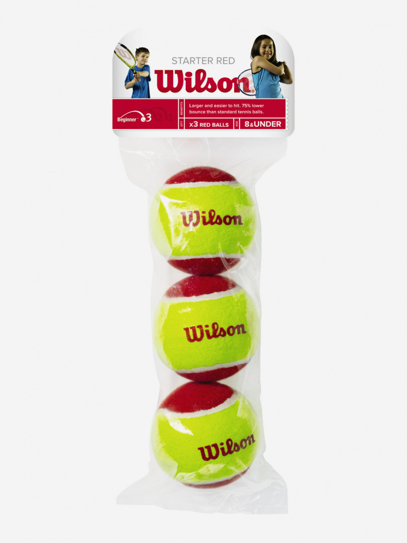 фото Набор теннисных мячей wilson starter red, желтый