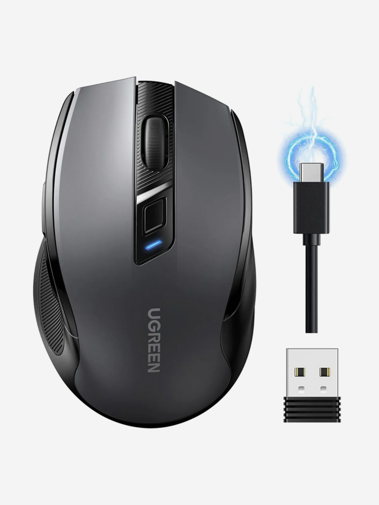 Мышка компьютерная беспроводная UGREEN MU006S (85082) Ergonomic Wireless 4000DPI 2.4G&BT Mouse