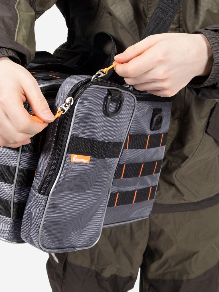 Сумка рыболовная Следопыт Module Bag 25, 25х15х5 см, цвет серый + 1 коробка LUNO.
