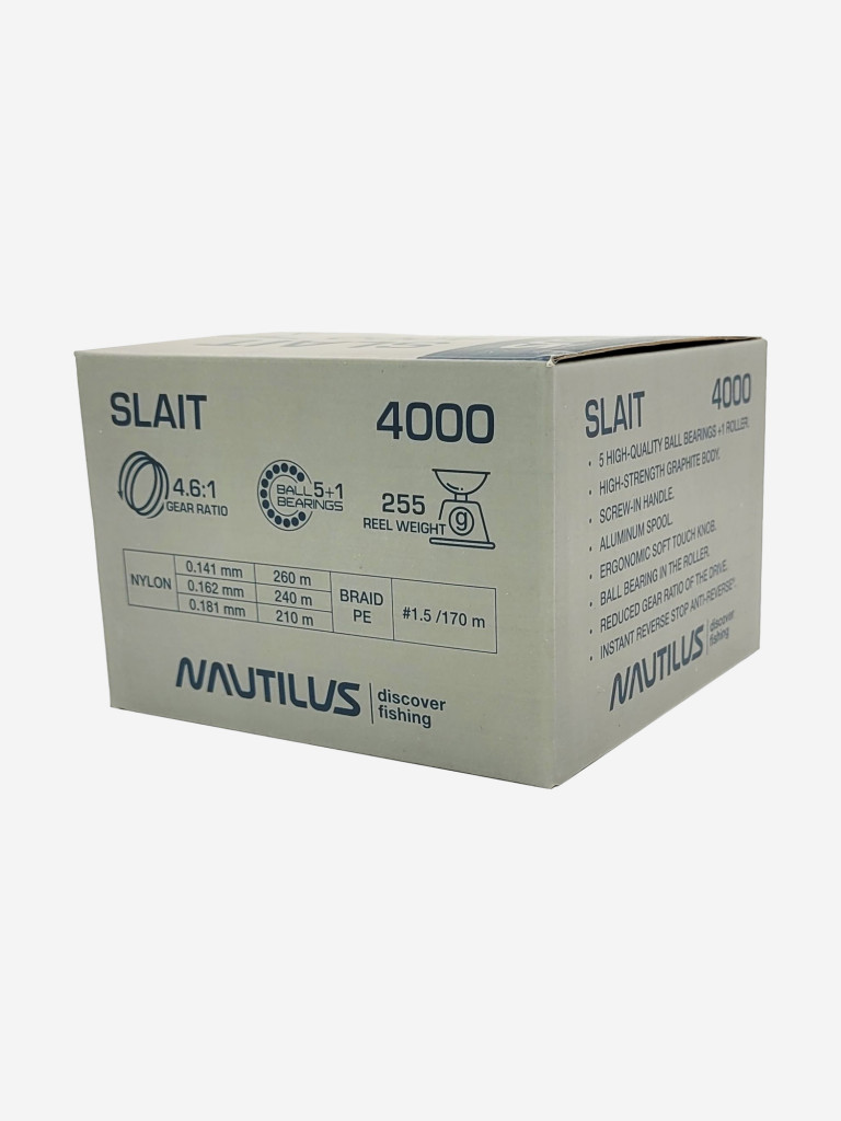 Катушка для спиннинга Nautilus SLAIT 4000, катушка для удочки с передним фрикционом