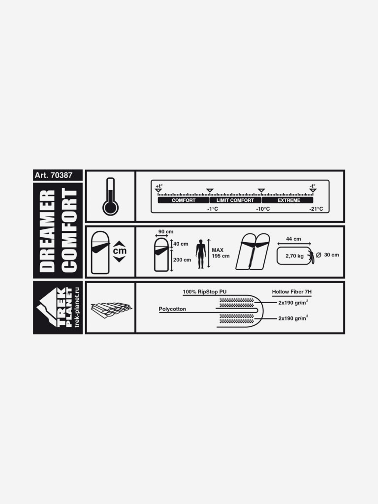 Спальный мешок Trek Planet Dreamer L