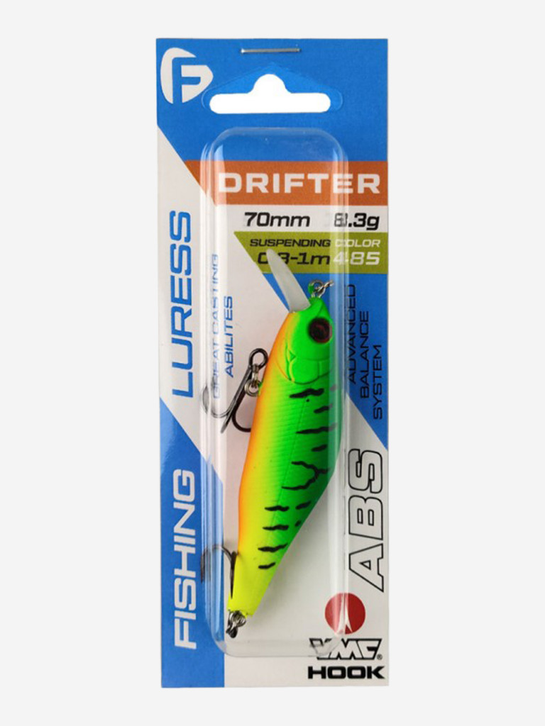 Воблер Drifter 70мм 8,3г 0,3-1,0м 485 Суспендр