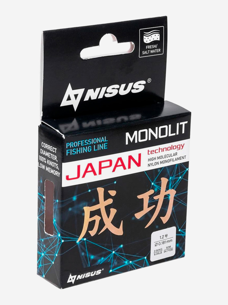 Леска для рыбалки Nisus MONOLIT Nylon 0,181мм, 50м, 2,9кг, прозрачный