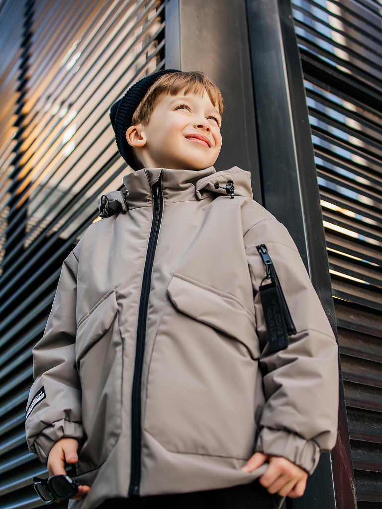 Куртка утепленная для мальчика batik Брюс природный серый